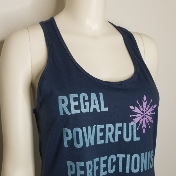 Junior Disney Frozen 2 Elsa Regal Powerful Razorback Tank Top Sz XL Indigo Blue - Picture 5 of 8